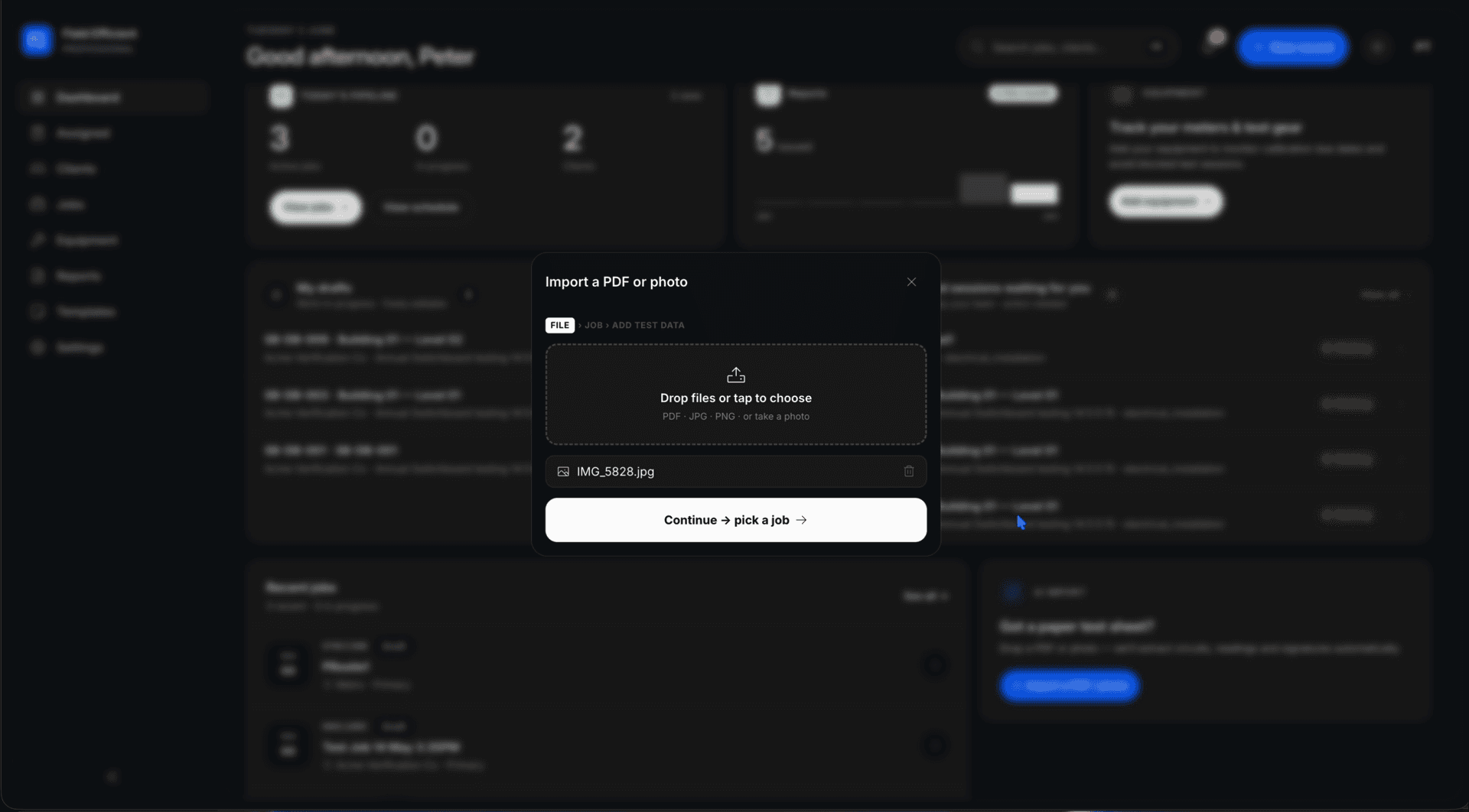 Field capture screen